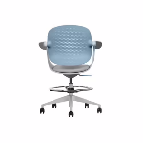 SILLA / TABURETE DE OFICINA TOP WORK AZUL CROMAD | CR1153 | 8436049036748 imagen 3