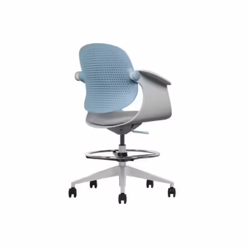 SILLA / TABURETE DE OFICINA TOP WORK AZUL CROMAD | CR1153 | 8436049036748 imagen 5