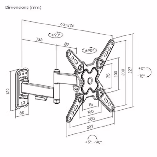 SOPORTE CON BRAZO TV 13-43 DOBLE EXTENSION CROMAD | CR1170 | 8436049039404 imagen 5