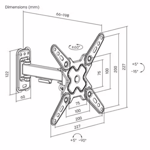 SOPORTE CON BRAZO TV 13-43 UNA EXTENSION CROMAD | CR1169 | 8436049039398 imagen 5