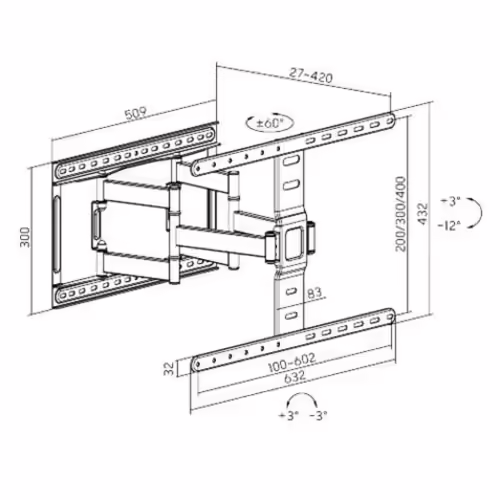 SOPORTE CON DOBLE BRAZO TV LED, LCD 37-75 CROMAD | CR1176 | 8436049039466 imagen 7