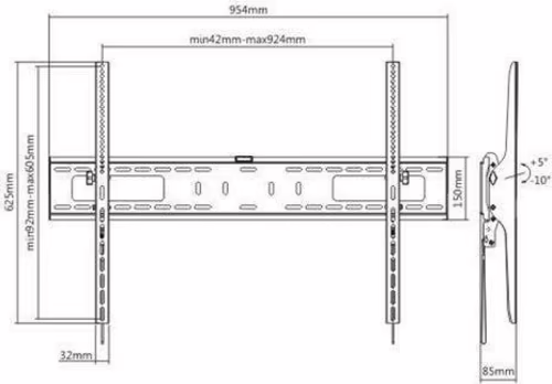 SOPORTE DE PARED TV LED LCD 60-100 CROMAD | CR0936 | 8436049022772 imagen 2