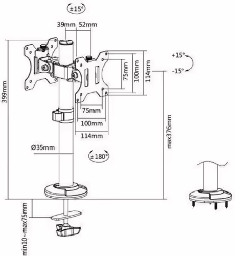 SOPORTE PARA MOSTRADOR 2 MONITORES 17-32 CROMAD | CR1021 | 8436049026480 imagen 2