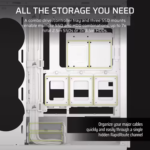 Corsair 5000T Midi Tower Blanco | CC-9011301-WW | 0840440487760 imagen 5