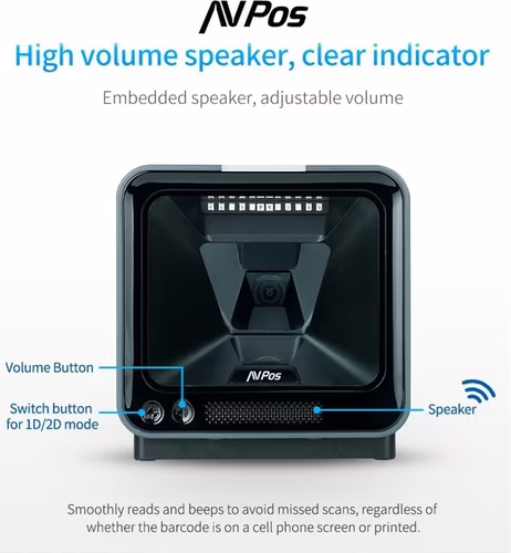 LECTOR AVPOS CODIGOS 1D +2D + QR BP760 OMNIDIRECCIONAL SOBREMESA USB | AVP-BP760-2D | 7427246076515 imagen 6