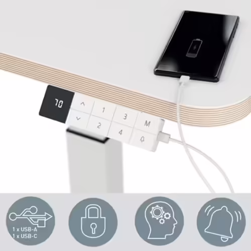 LEITZ MESA ESCRITORIO ERGO COMPACTO ELECTRICO BLANCO regulable en altura electri | 6534-00-01 | 4002432138371 imagen 4