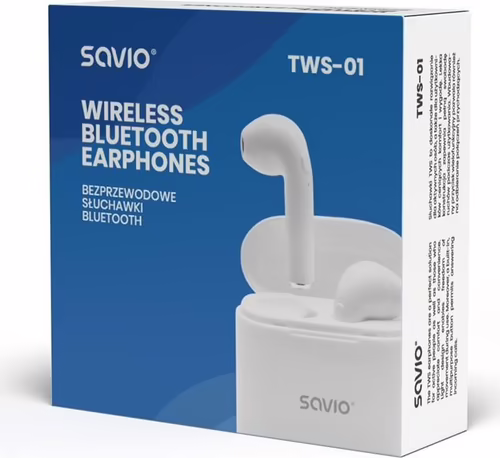 SAVIO AURICULARES INALABRICOS BLUETOOTH 5.0 TWS-01 BLANCO CON BASE DE CARGA/MICR | SAVSLTWS-01 | 5901986044833 imagen 7