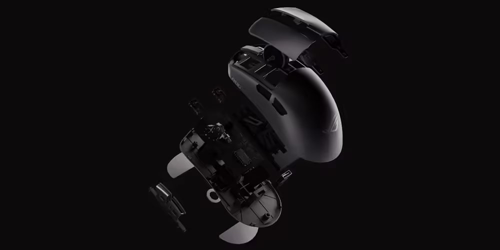 Imagen de ASUS ROG Harpe II Ace ratón Juego mano derecha RF Wireless + Bluetooth + USB Type-A Óptico 42000 DPI