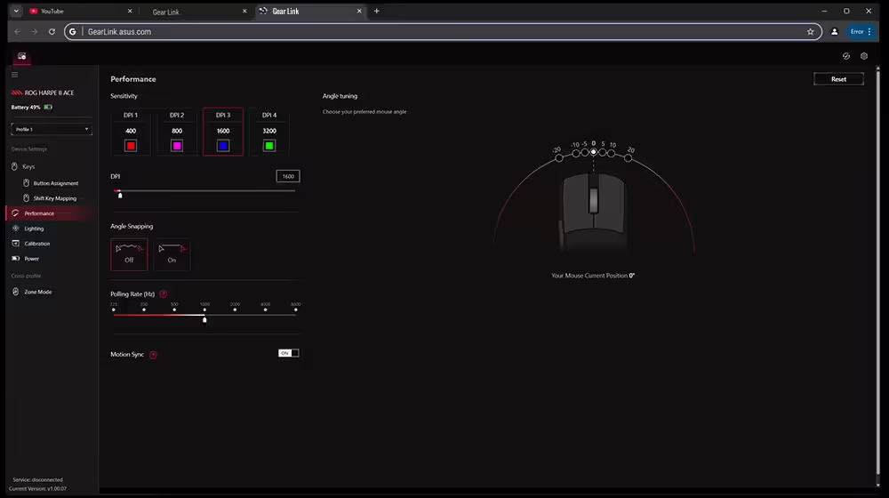 Imagen de ASUS ROG Harpe II Ace ratón Juego mano derecha RF Wireless + Bluetooth + USB Type-A Óptico 42000 DPI