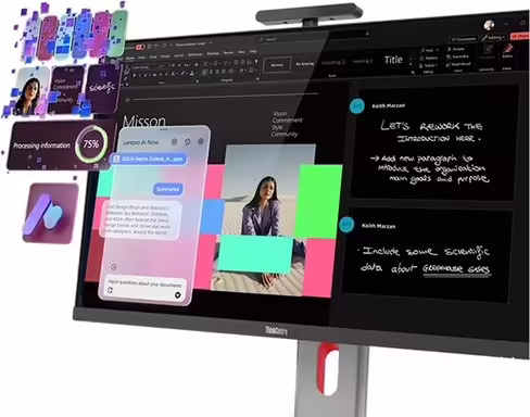 Imagen de Lenovo ThinkCentre M70a Gen 6 Intel Core Ultra 5 225T 60,5 cm (23.8``) 1920 x 1080 Pixeles PC todo en uno 16 GB DDR5-SDRAM 512 GB SSD Windows 11 Pro Wi