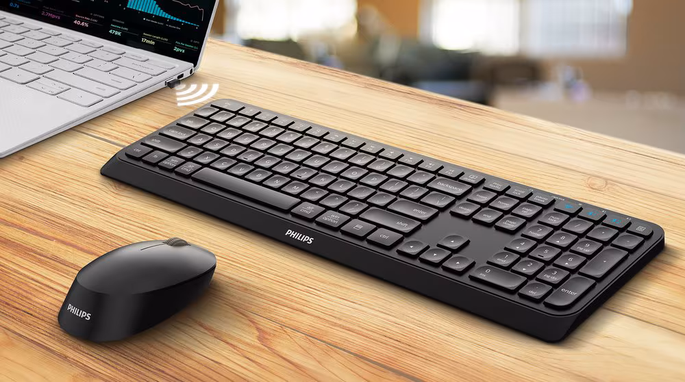 Imagen de Ratón Philips mano derecha RF inalámbrica + Bluetooth Í?ptico 3200 DPI Negro