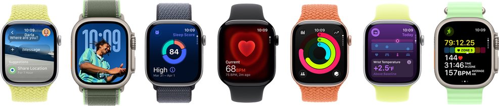Imagen de Apple watch series 11 gps caja de aluminio plata 42mm, color de correa niebla lila correa deportiva talla s/m