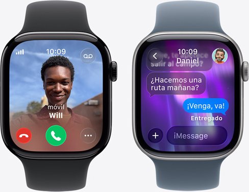 Imagen de Apple Watch Series 11 GPS + Cellular Caja de Titanium Oro 42mm, color de Correa Oro Pulsera Milanese Loop